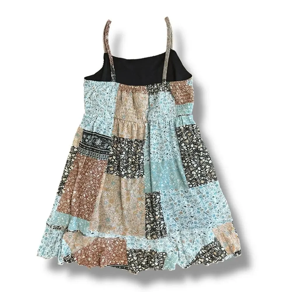 Rare Editions Girls Size‎ 8 Dress Patchwork Floral Sundress Lined Boho Style